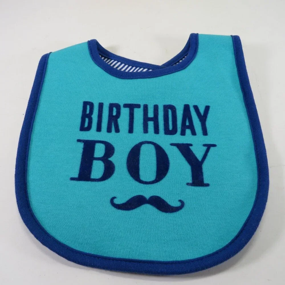 Baby Boy set Birthday Bib, Rubber Ducky & Food Bath Mit